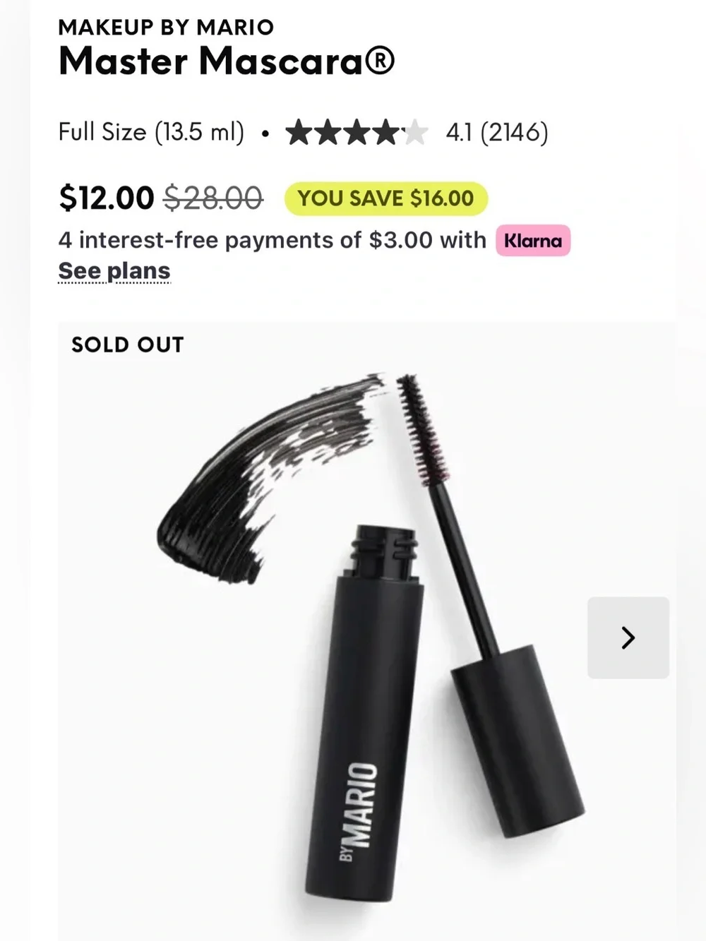 Makeup By Mario Master Mascara in Super Black | Brand New In Box
